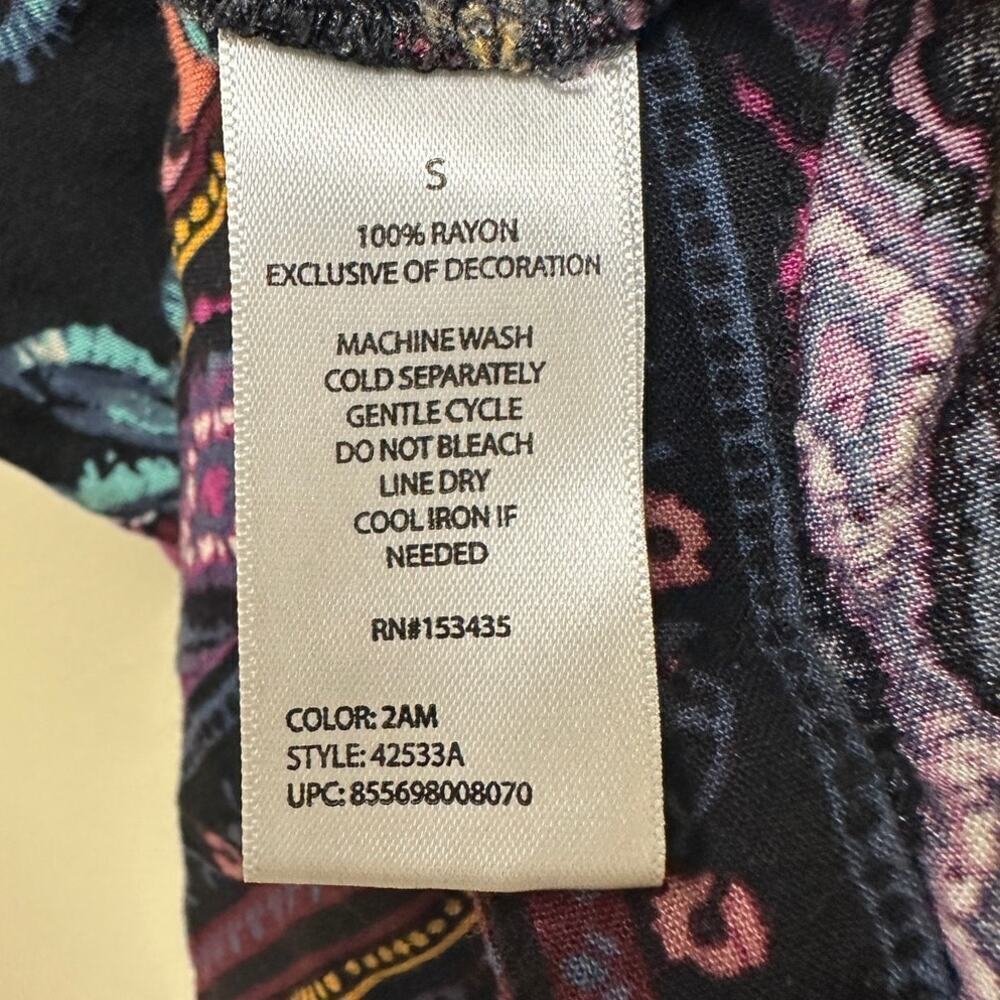 BeachLunchLounge Black Multi Kayla Tassel Floral Shift Tank Mini Dress Size S - Picture 6 of 10